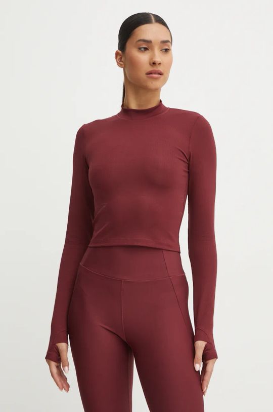 Casall longsleeve de yoga Soft Rib uni burgundia 24234.