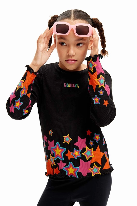 Desigual longsleeve in cotone bambino/a cotone nero 24WGTK20