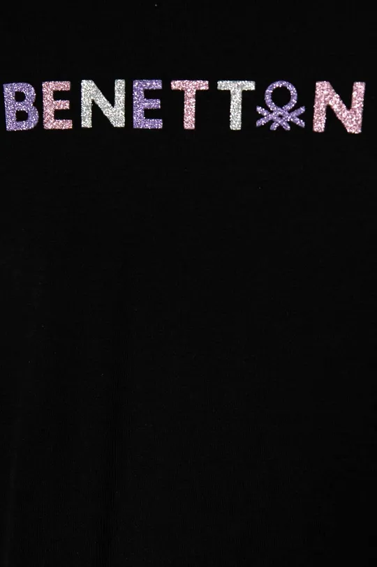 Дівчинка Дитячий бавовняний лонгслів United Colors of Benetton 3I9WC10JR.G.Seasonal чорний