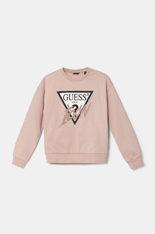 Guess bluza bawełniana dziecięca aplikacja różowy J4BQ04.KAV34.9BYH