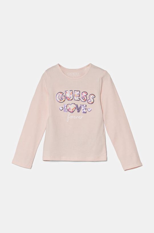 Guess longsleeve dziecięcy nadruk różowy K4BI16.J1314.9BYH