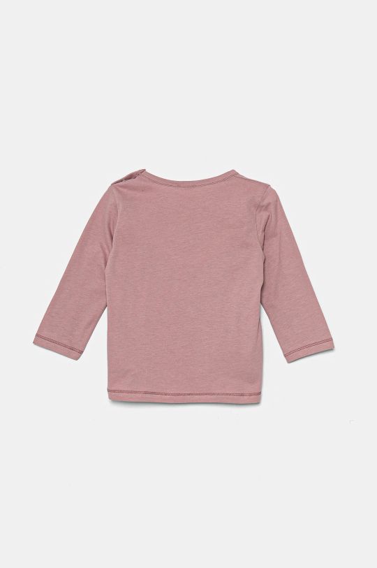 United Colors of Benetton longsleeve bawełniany niemowlęcy 3ATNA105L.W.Seasonal różowy AW24