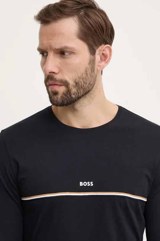 črna Majica z dolgimi rokavi lounge BOSS