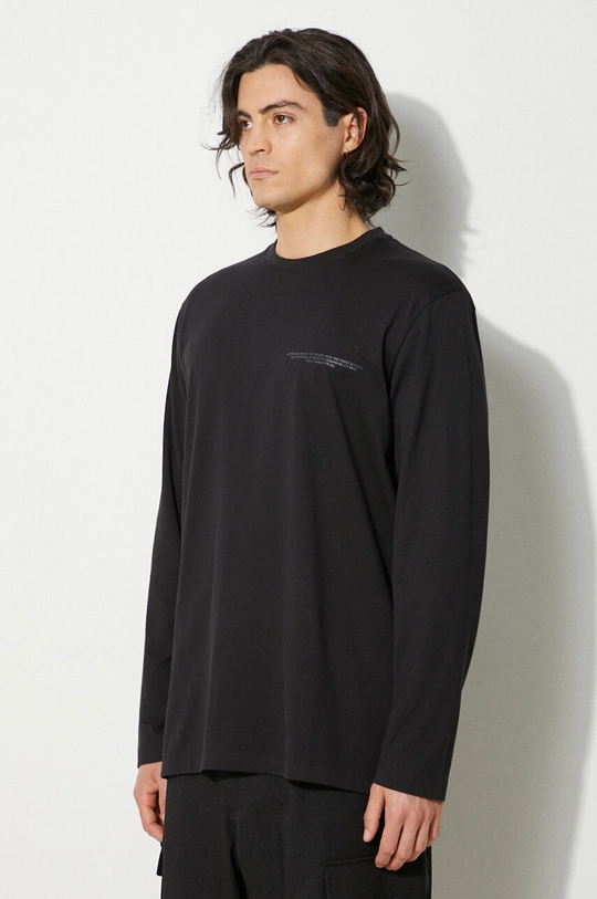 Хлопковый лонгслив Y-3 Logo Longsleeve чёрный JE9280