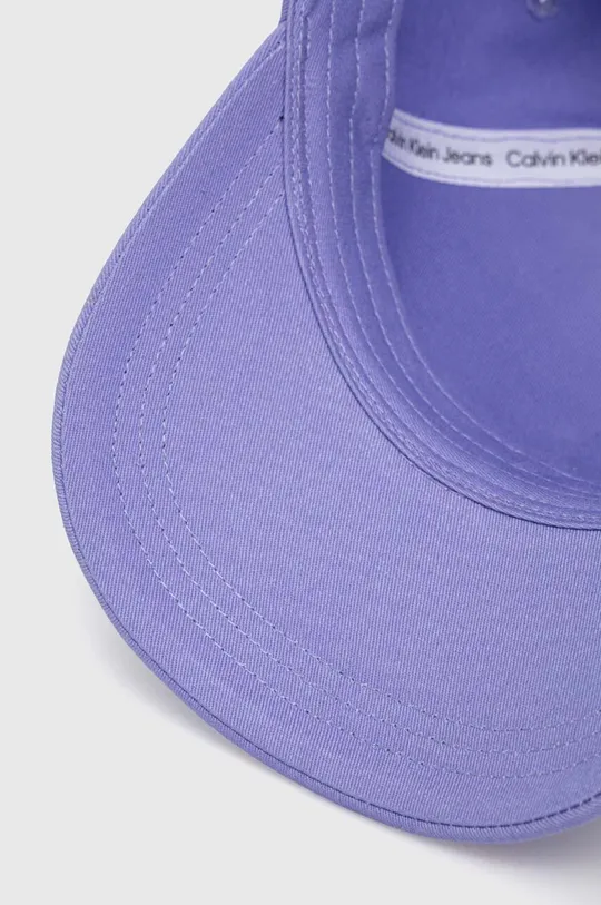 fioletowy Calvin Klein Jeans czapka z daszkiem bawełniana