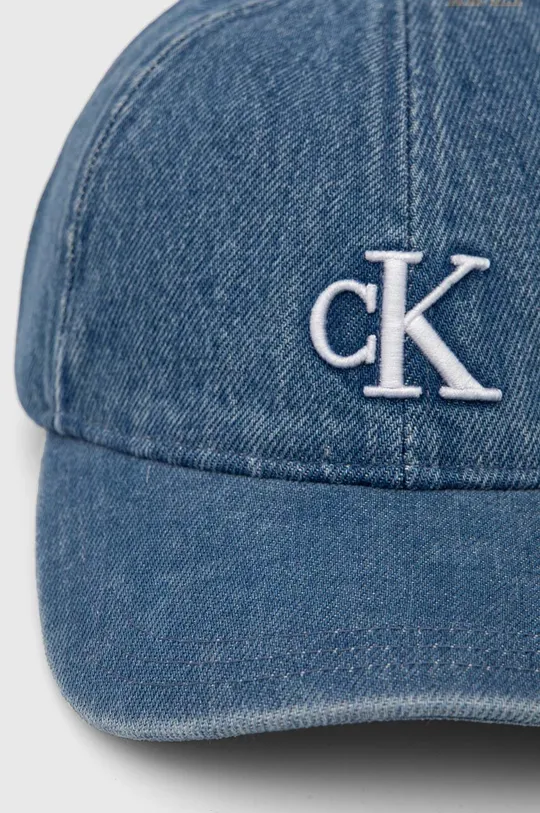 Бавовняна бейсболка Calvin Klein Jeans блакитний