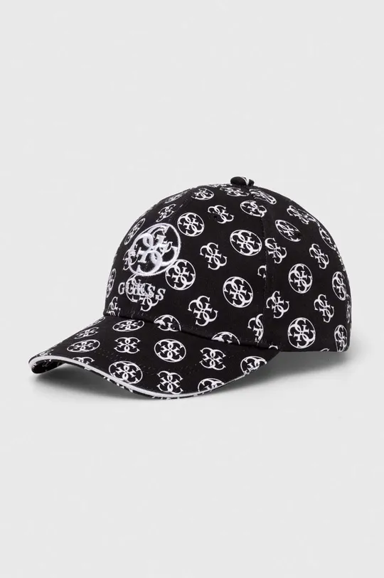 czarny Guess czapka z daszkiem bawełniana OLYMPE Damski