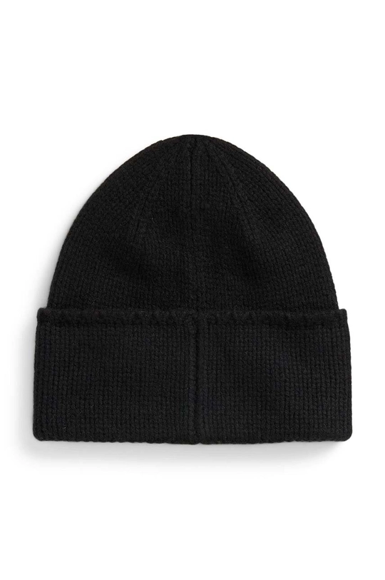 BEANIE HAT IN BLACK WOOL LINED WITH FLEECE 436773
