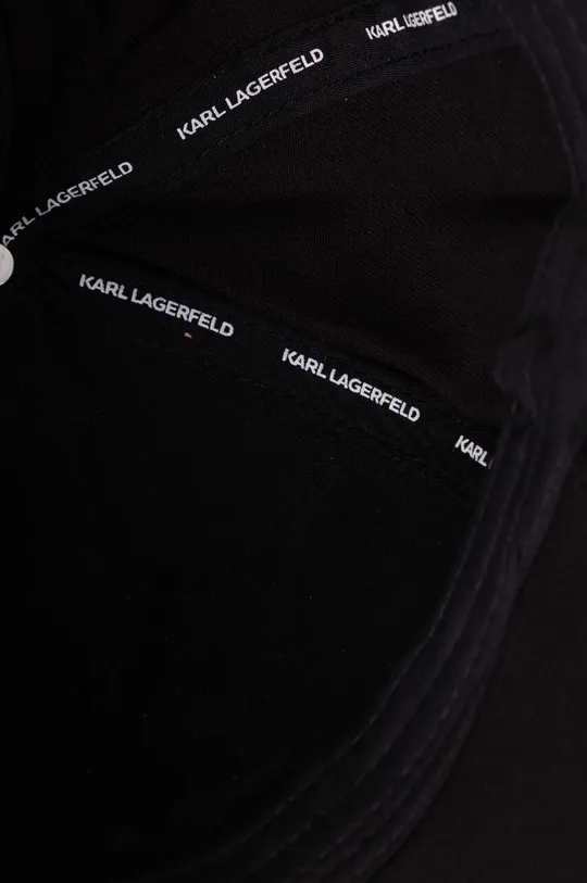 μαύρο Βαμβακερό καπέλο του μπέιζμπολ Karl Lagerfeld