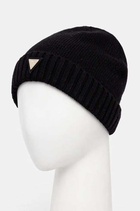 Guess czapka z domieszką wełny BEANIE V4BZ08.Z39B0 czarny AW24