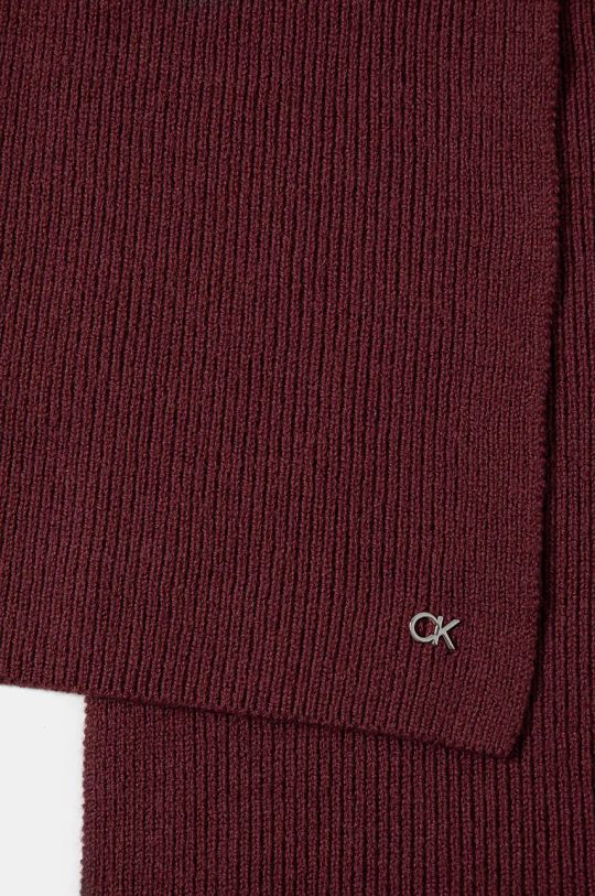 Vlněná čepice a šála Calvin Klein K60K612621 burgundské