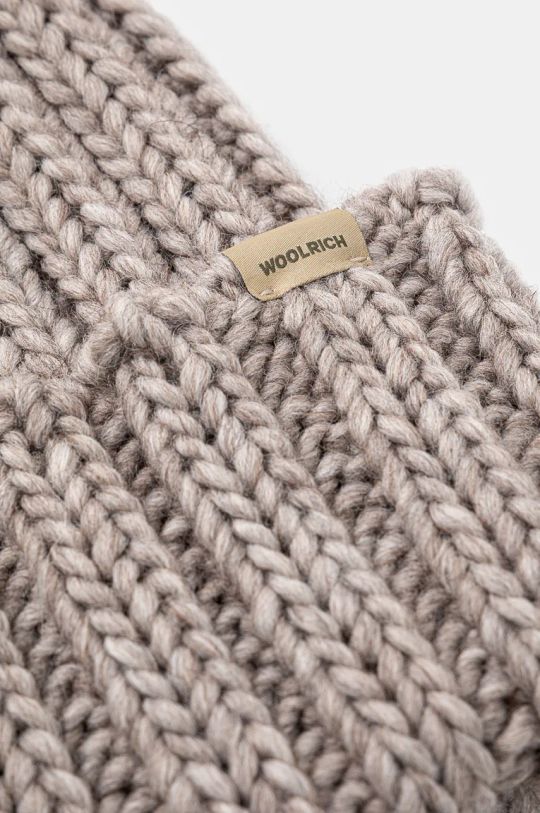 Woolrich czapka wełniana Chunky Beanie CFWWAC0196FRUF0766.UF07 szary AW24