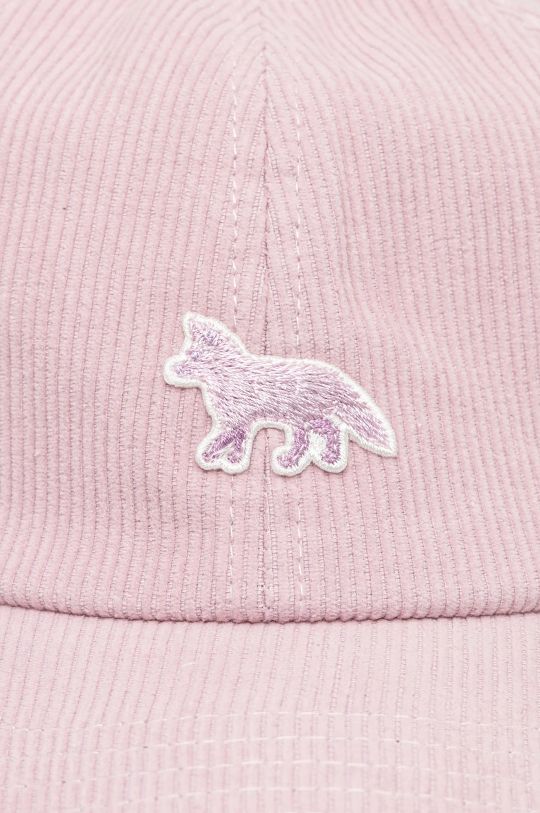 Maison Kitsuné czapka z daszkiem bawełniana Baby Fox różowy MM06108WW9010