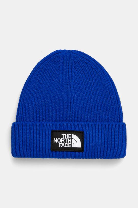 The North Face berretta per bambini TNF BOX LOGO CUFFED BEANIE a maglia pesante blu NF0A7WGCCZ61