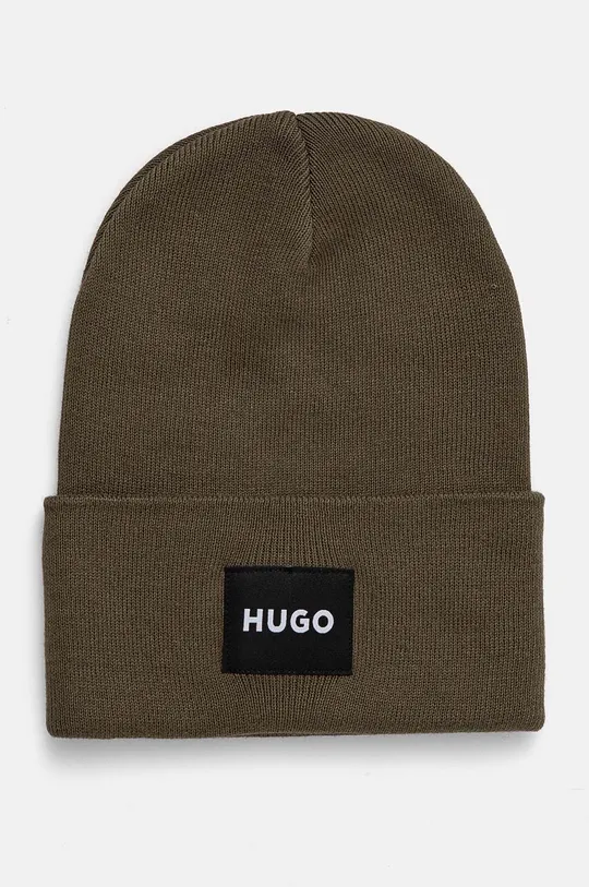 Бавовняна шапка HUGO аплікація зелений 50521527