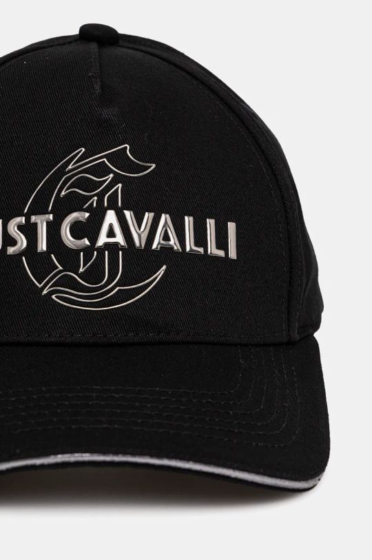 Памучна шапка с козирка Just Cavalli 77QAZK50.ZG318 черен AW24