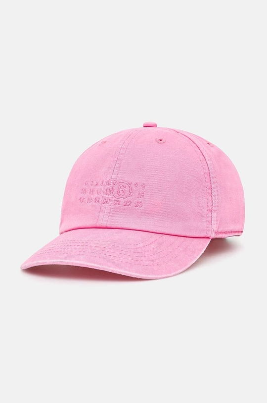 MM6 Maison Margiela cotton baseball cap applique pink SH0TC0003.M35190