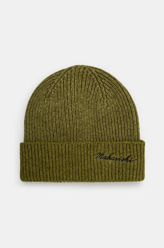 Maharishi czapka wełniana Maharishi Embroidered Beanie Planet friendly zielony 1368.OLIVE