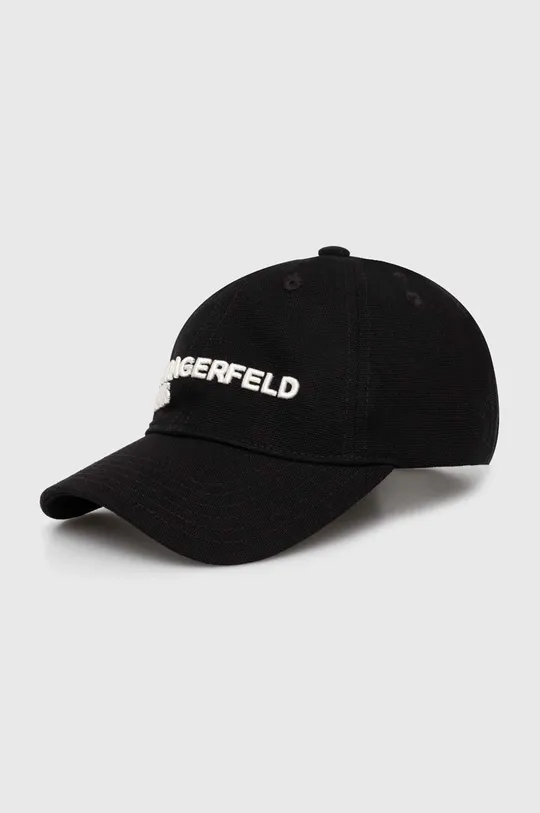 czarny Karl Lagerfeld Jeans czapka z daszkiem bawełniana Unisex