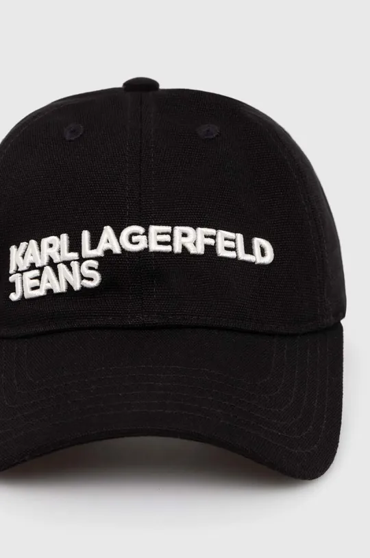Karl Lagerfeld Jeans czapka z daszkiem bawełniana czarny