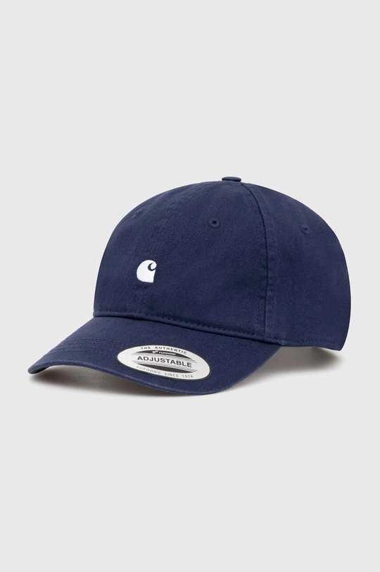 Bavlněná baseballová čepice Carhartt WIP Madison Logo Cap hladký námořnická modř I023750.2AHXX