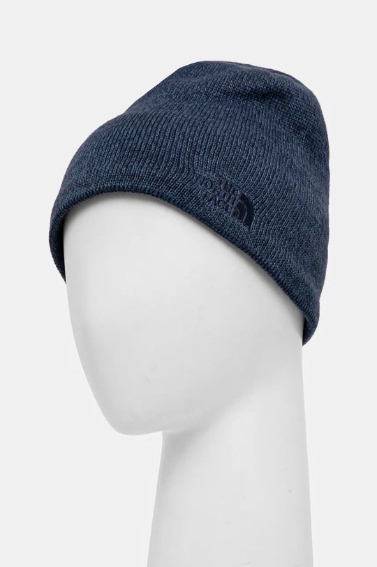 Čiapka s prímesou vlny The North Face Jim Beanie NF0A8CQ2HKW1 tmavomodrá AW24