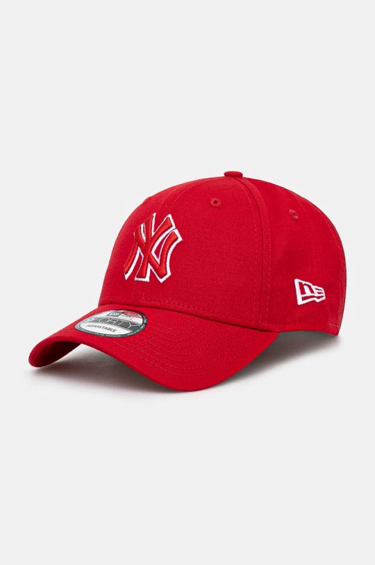 Bavlněná baseballová čepice New Era TEAM OUTLINE 9FORTY® NEW YORK YANKEES nášivka červená 60565119