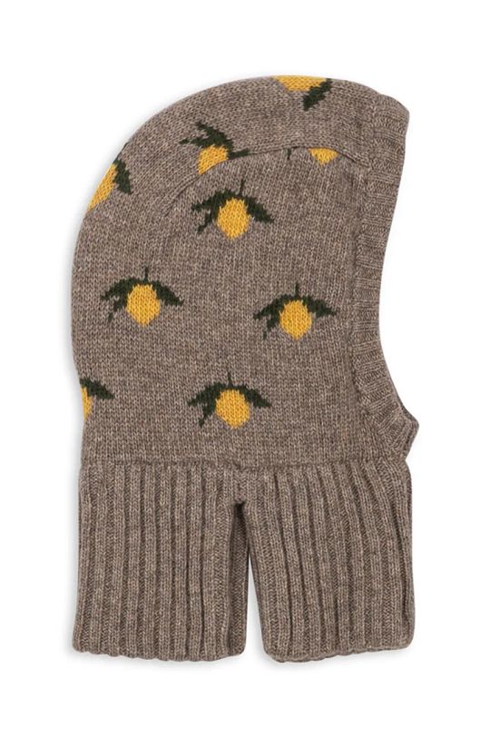 Chlapec Detská vlnená kukla Konges Sløjd BELOU LEMON KNIT BALACLAVA KS101426 sivá