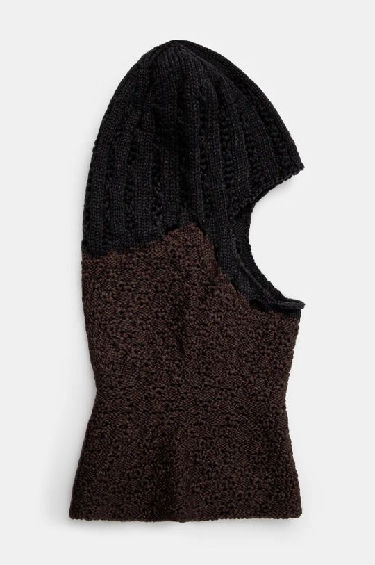 ROA wool balaclava Flower Stitch Balaclava black RBUW218YA06