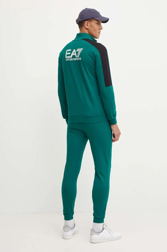 Хлопковый спортивный костюм EA7 Emporio Armani PJVRZ.6DPV57.1823 зелёный AW24