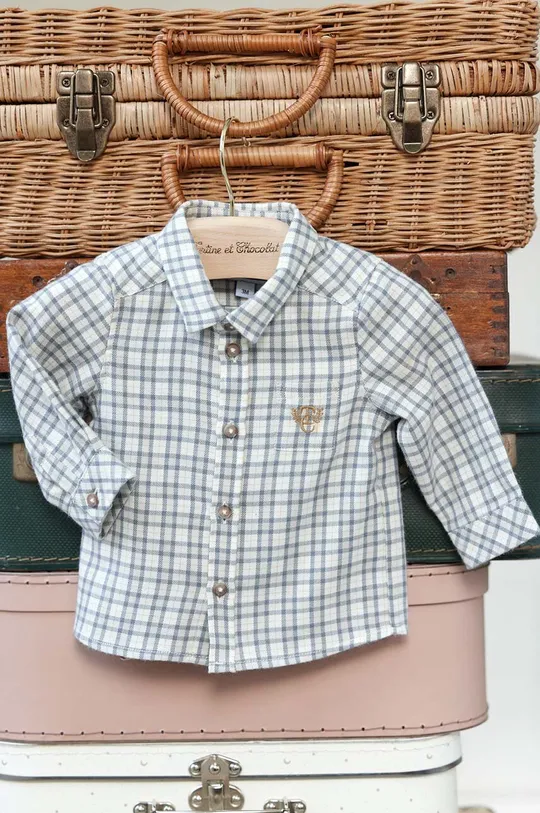 Хлопковая рубашка для младенцев Tartine et Chocolat голубой TZ12051.67.74