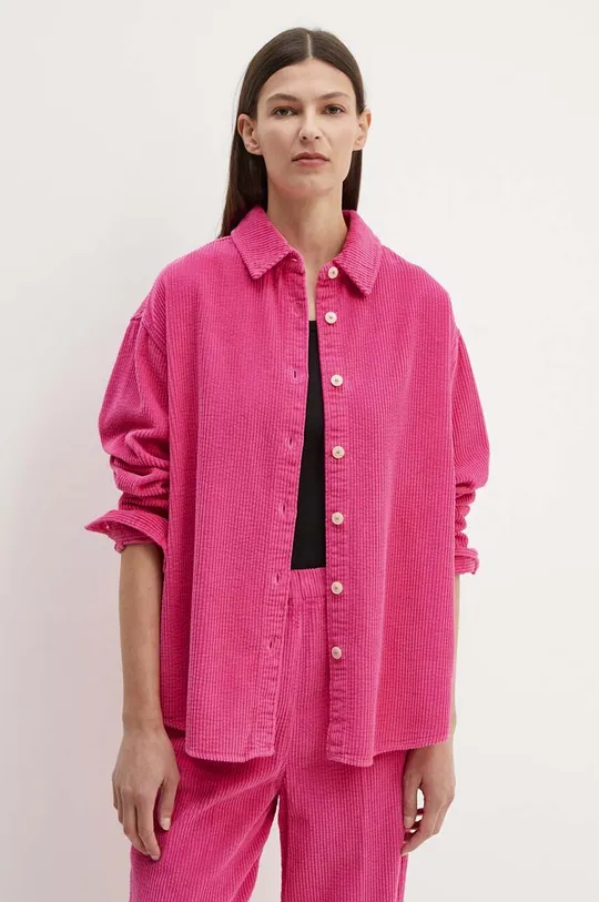 Вельветова сорочка American Vintage casual рожевий PADO06AH24