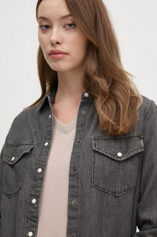 Rifľová košeľa Pepe Jeans REGULAR SHIRT sivá PL304894XM6