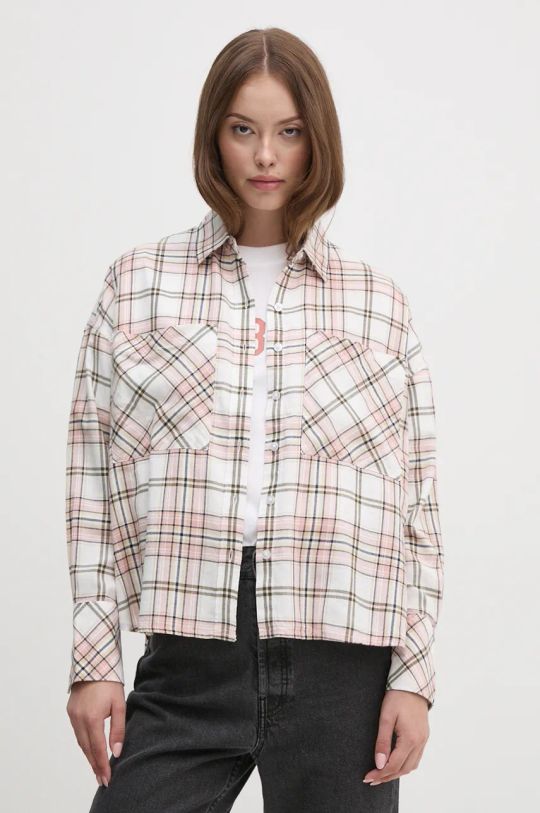 Pamučna košulja Barbour casual roza LSH1635