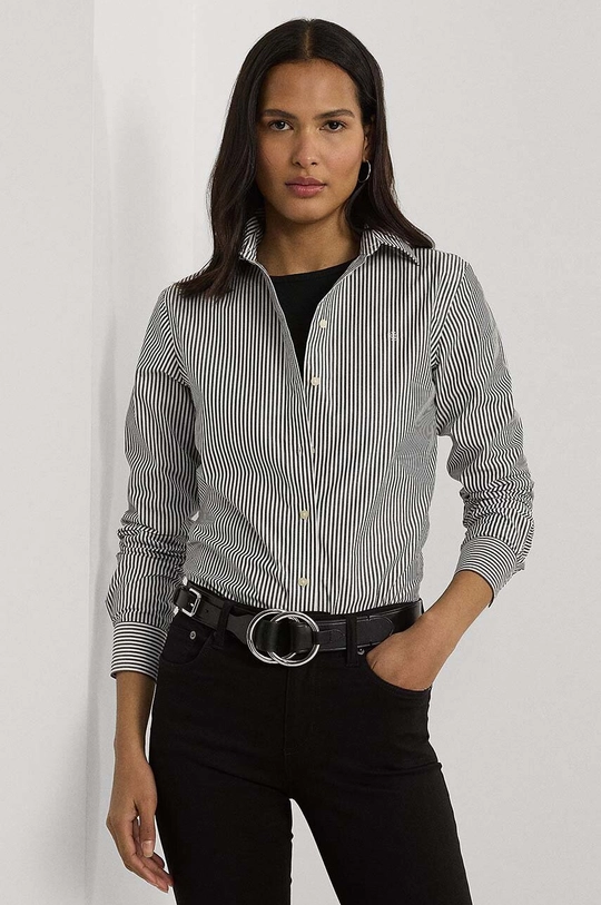 Lauren Ralph Lauren camicia in cotone a strisce nero 200859048