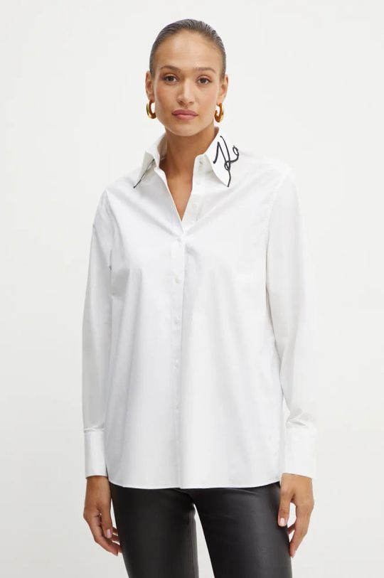 Karl Lagerfeld camicia in cotone bianco 246W1603