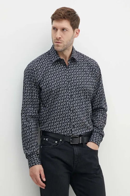 μαύρο Βαμβακερό πουκάμισο Karl Lagerfeld Ανδρικά