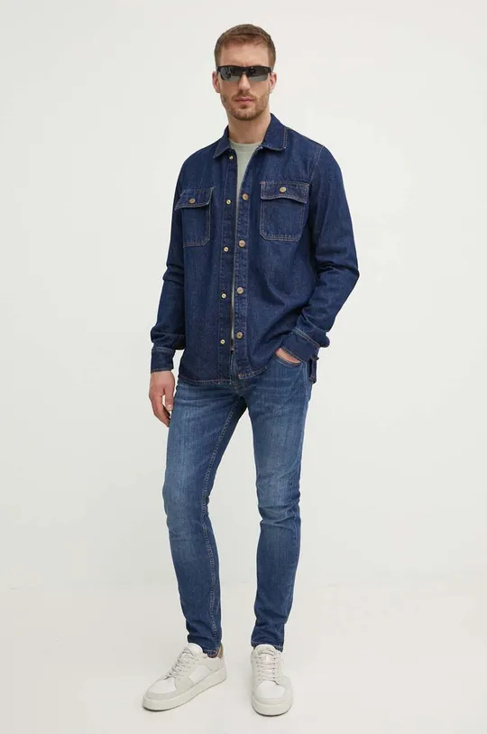 Pepe Jeans giacca di jeans RELAXED OVERSHIRT blu navy