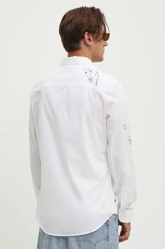 λευκό Βαμβακερό πουκάμισο Desigual AMADEO