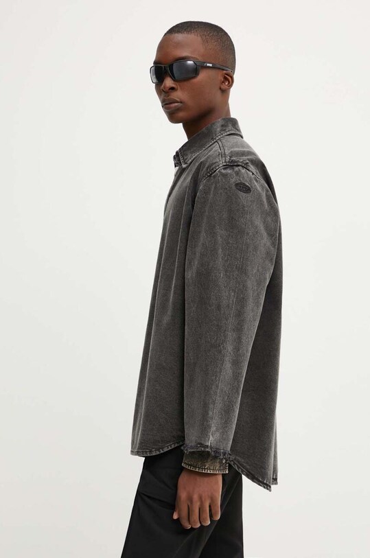 Джинсовая рубашка Diesel S-BRANDO-PEELOFF мужская цвет серый relaxed ...