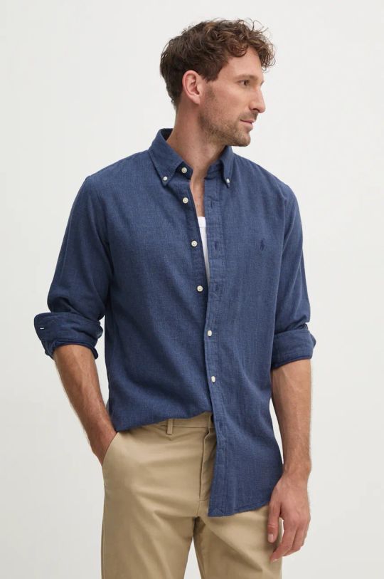 Polo Ralph Lauren camicia in cotone semplice blu 710953352