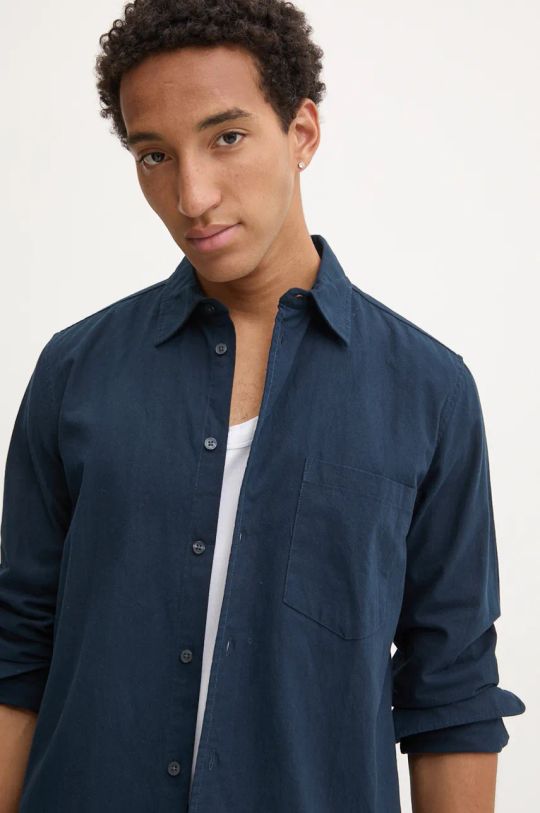 Samsoe Samsoe camicia in cotone SALIAM M24300052 blu navy