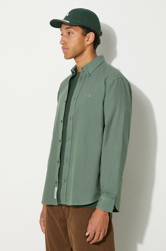 Carhartt WIP camasa din bumbac Longsleeve Bolton verde I030238.29NGD