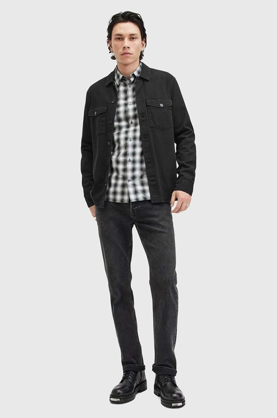 AllSaints camasa din bumbac SPOTTER LS SHIRT M154SB negru