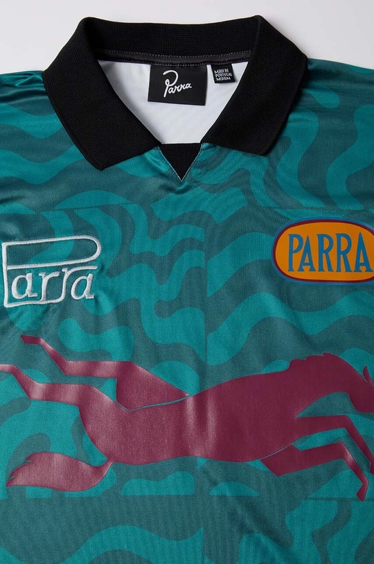 by Parra polo Sports Flage Polo Shirt turkusowy 52102