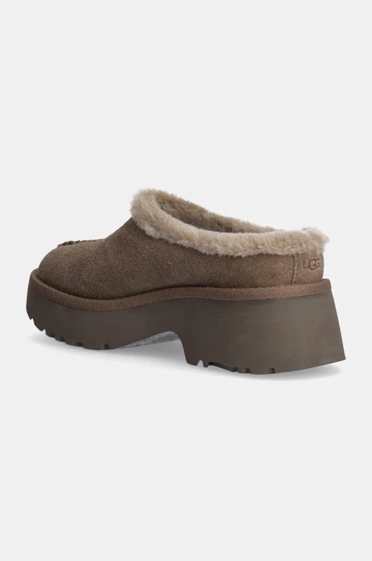 Încălțăminte UGG papuci din piele intoarsa New Heights Cozy Clog 1162510.HCK maro