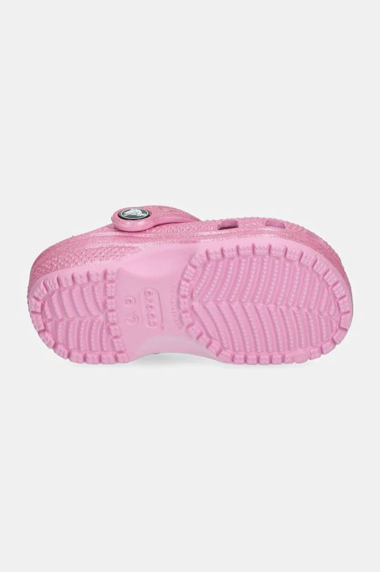 Дитячі шльопанці Crocs CLASSIC GLITTER CLOG 206992.CLASSIC.GLITTER рожевий