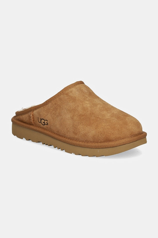 Dječje kućne papuče od brušene kože UGG KIDS' CLASSIC SLIP-ON smeđa 1161030K