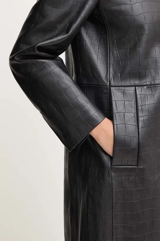 Kožený kabát Calvin Klein Dámsky