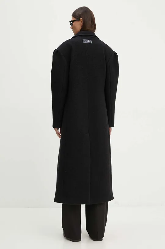 Одежда Шерстяное пальто MSGM 3741MDC05.247618 чёрный
